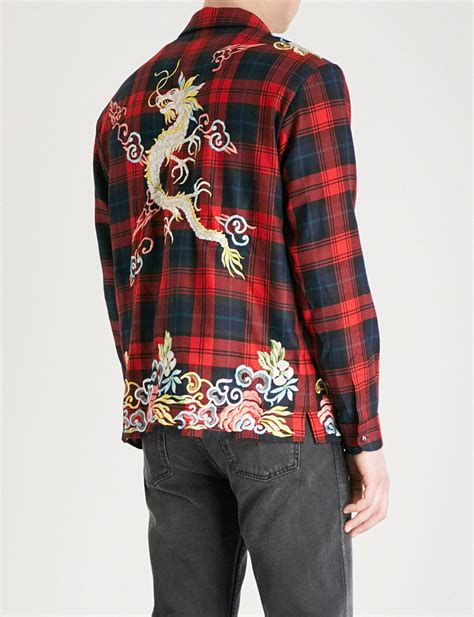 gucci dragon embroidered shirt replica